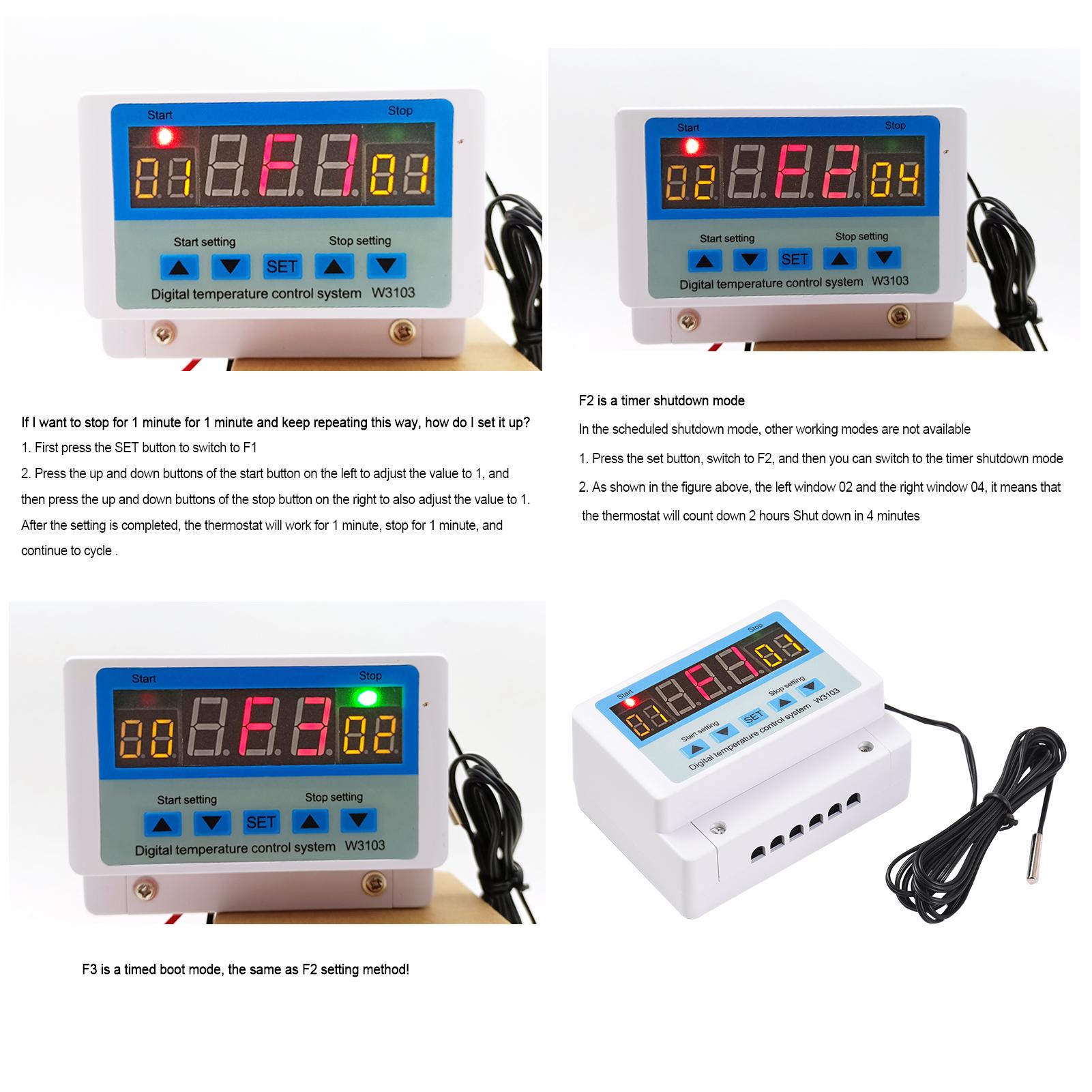 30A/AC110-220V LED Digital Temperature Controller Intelligent Thermostat Heating Cooling Temperature Control System with Sensor