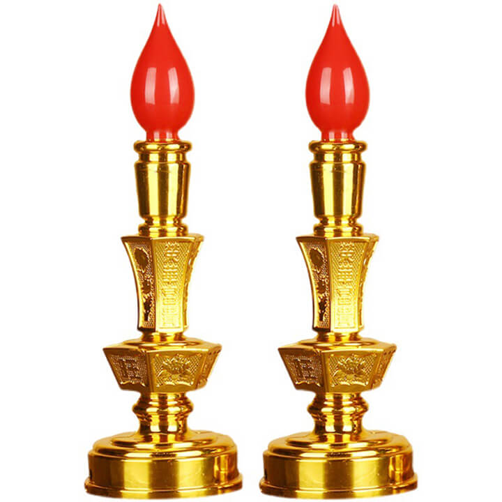 Đèn thờ dùng pin tiểu AA để bàn, đèn cầy đèn thờ cúng phật, đèn thờ thần tài ông địa