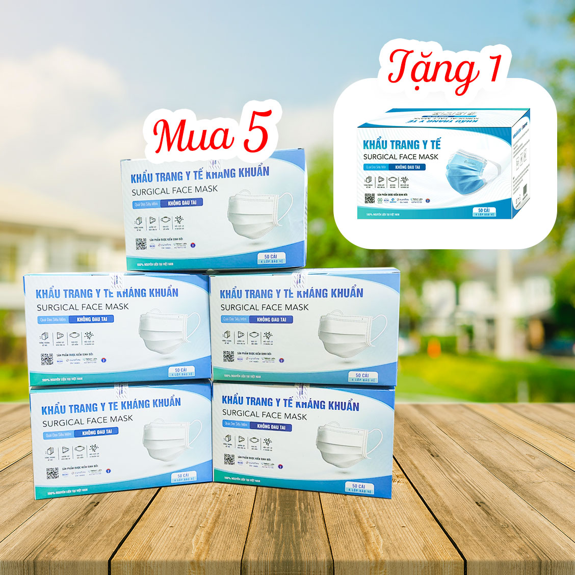 Combo 6 Hộp Khẩu trang Y tế EcomMed 4 lớp- SS.II thông thoáng dễ thở - Kháng khuẩn - (Hộp 50 cái) - Đạt chuẩn FDA