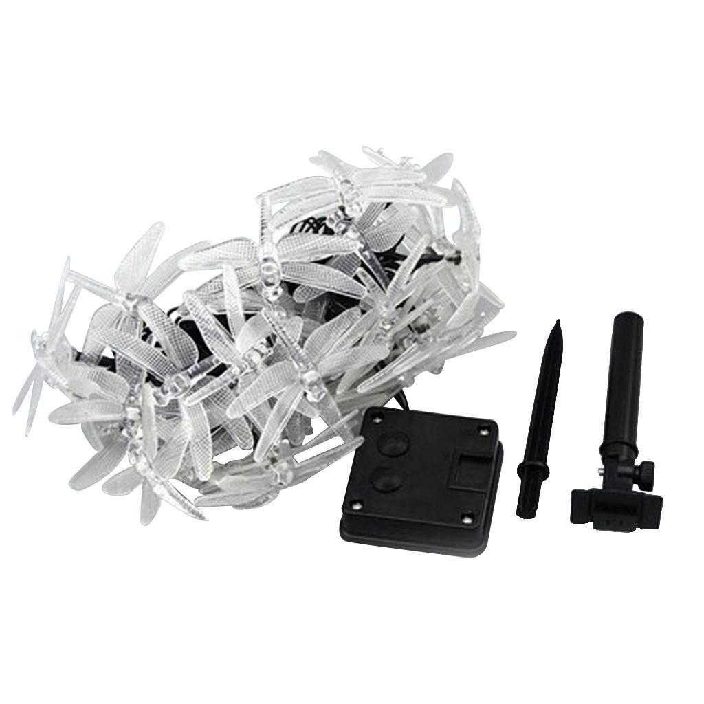 Outdoor Solar Power 20 LED String Lights Dragonfly Waterproof Lamp