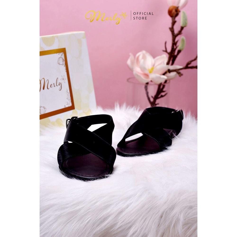 Giày Xăng Đan Bệt Nữ Quai Chéo Merly 1383, Giày Sandals Nữ, Giayf Sandals đế bằng