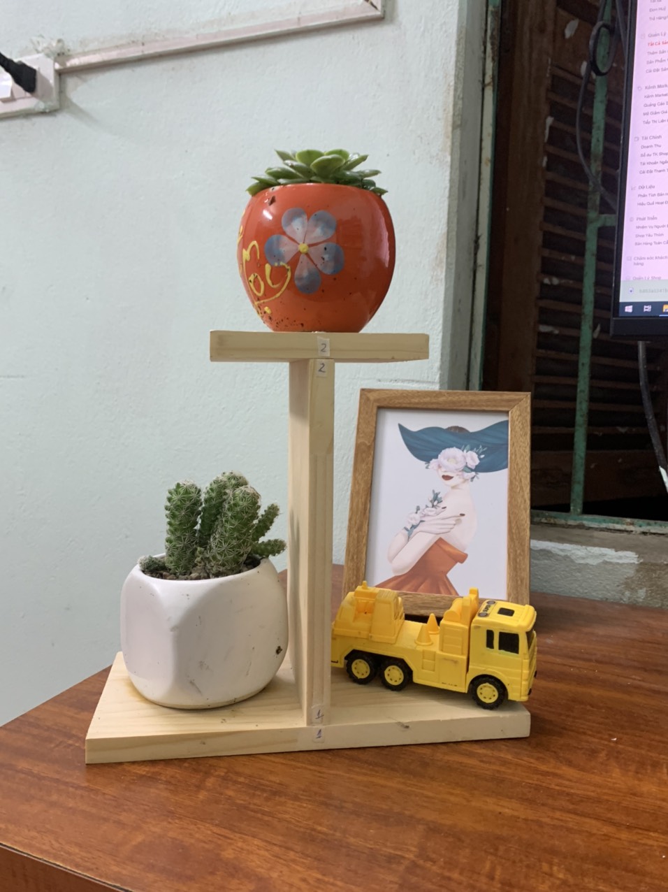 Kệ Để Bàn Hoa Giá Đỡ Đứng kệ để cây cảnh mini đồ lưu niệm trên bàn sang trọng gỗ tự nhiên