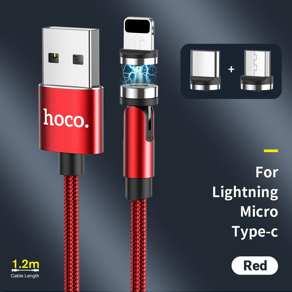 Dây cáp sạc HOCO U94 loại C/micro USB/ 3 trong 1 xoay 360 độ thích hợp cho Samsung Oppo Huawei