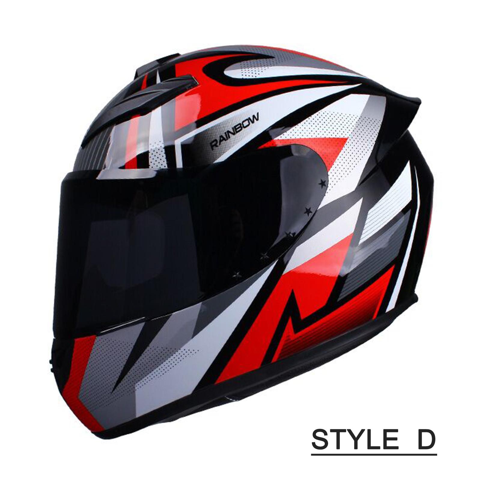 Motorcycle Helmet Full Face Rapid Street Helmet Unisex Adult Cool Rider Equipment Four Seasons New Street Touring Motorcycle Helmet Style D Size L