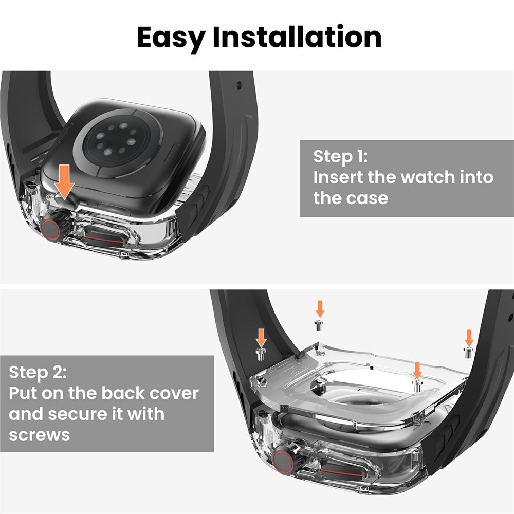 Ốp bảo vệ kiêm dây đeo Rugged Design cho Apple Watch Series 4,5,6,7,8,9,10,11 &amp; Apple Watch Ultra 1,2,3 - Hàng Chính Hãng