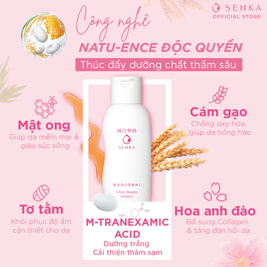 Nước dưỡng làm mềm và trắng da Senka White Beauty Lotion I 200ml