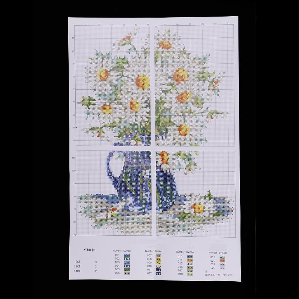 DIY Daisy Stamped Cross Stitch Kits for Children 11CT Counted Needlecrafts