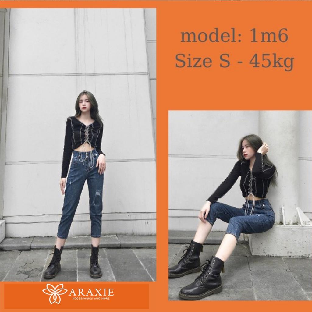 Quần jeans baggy Vải Cao Cấp, Co Giãn Tốt, Nâng Mông Jean Araxie JABG12