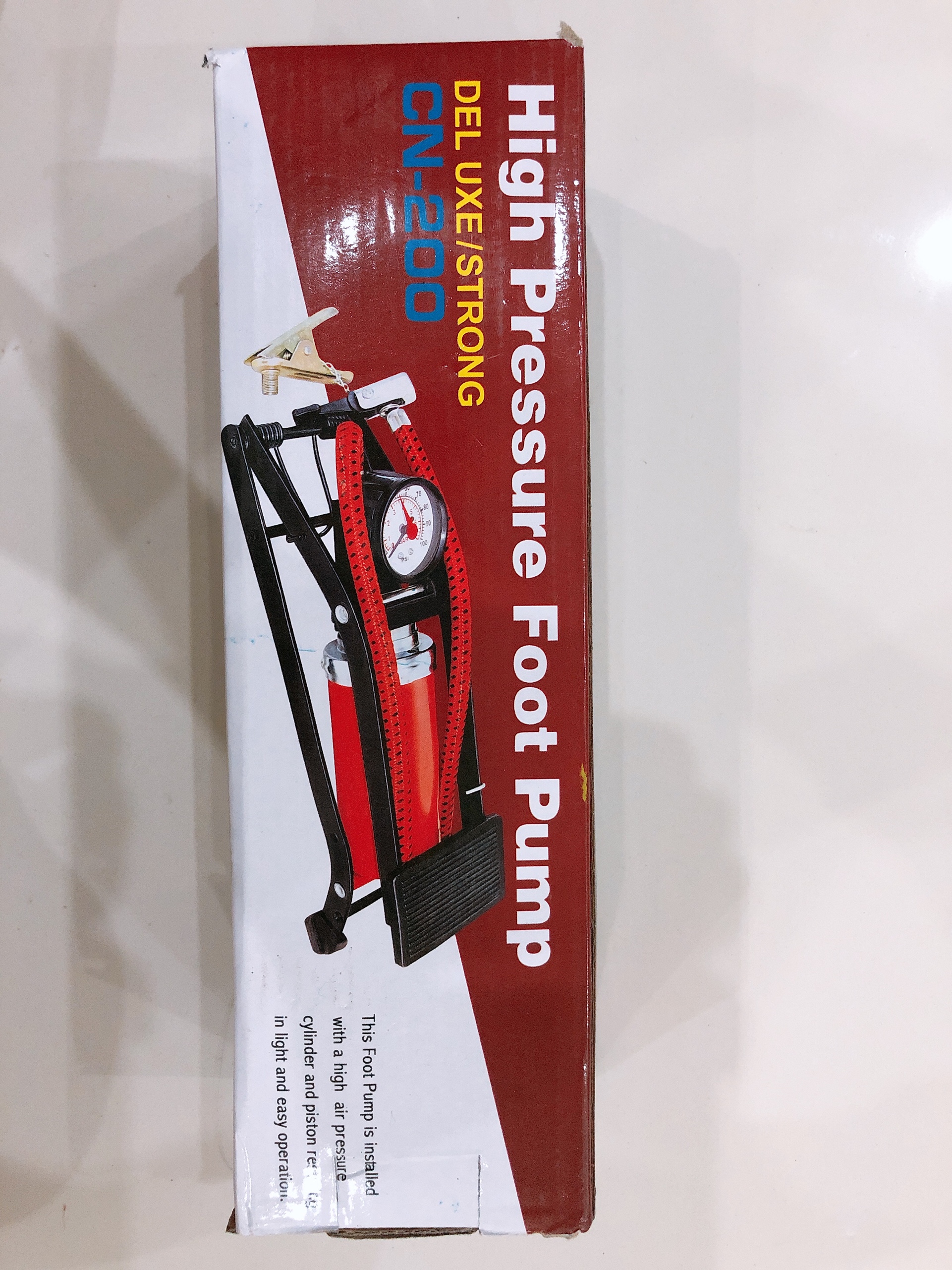 Dụng cụ bơm hơi bánh xe đạp chân đa năng mini dùng cho xe đạp, xe máy