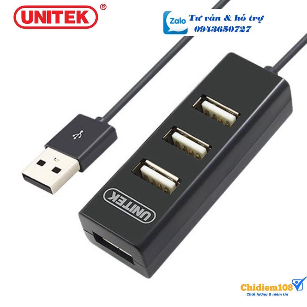 Hub USB 2.0 1 ra 4 cổng dây dài 80cm UNITEK Y-2140 - Hàng Chính Hãng 