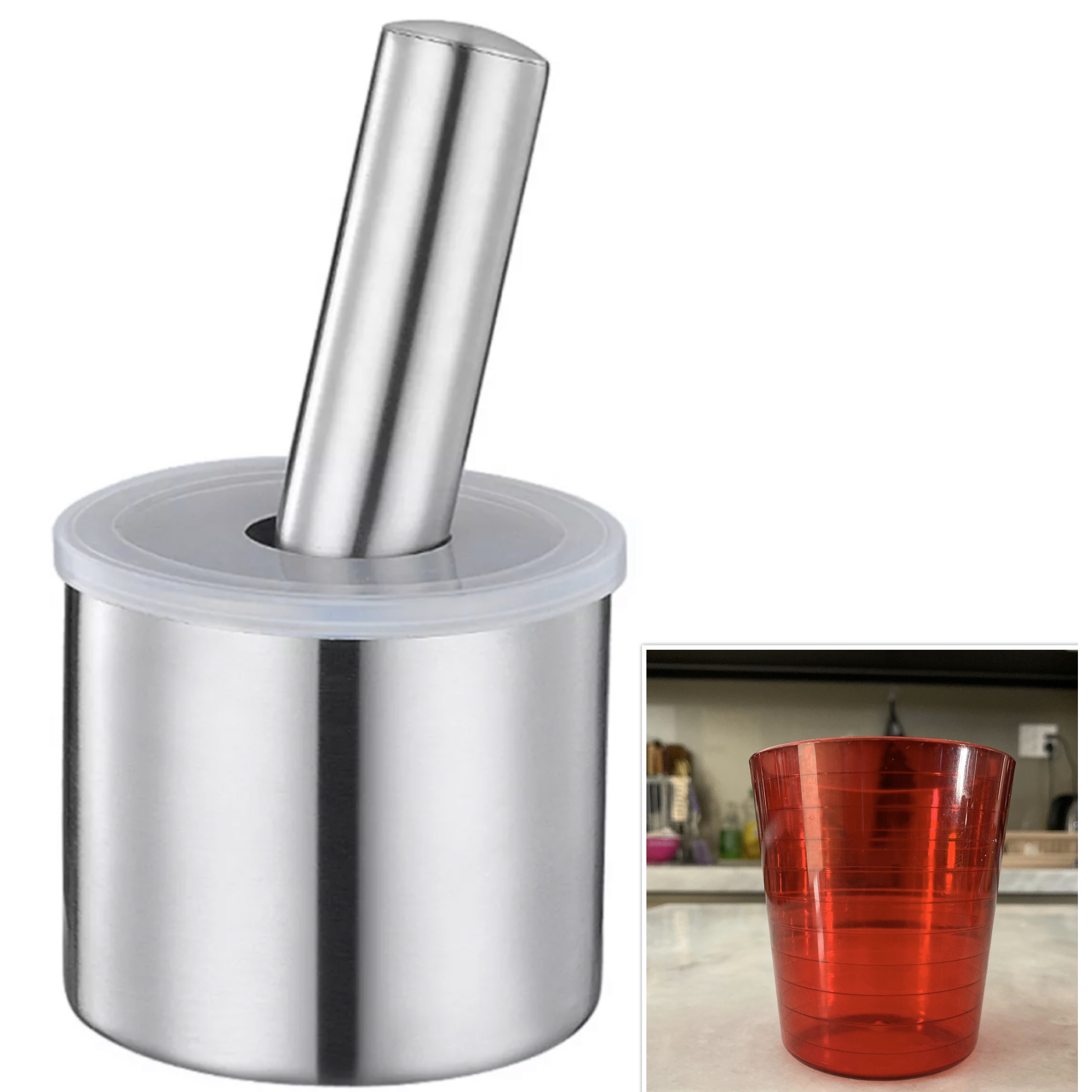 Bộ cối chày inox 304 tặng 1 ly MIKA