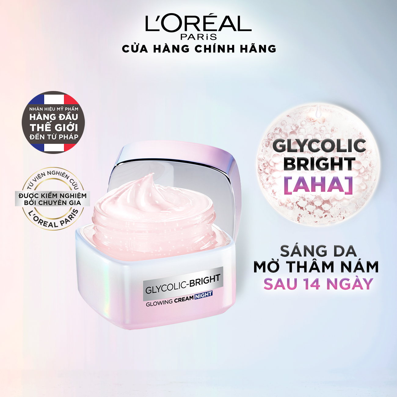 Kem Dưỡng Sáng Da Ban Đêm L'Oreal Paris Glycolic - Bright Glowing Cream Night 50ml