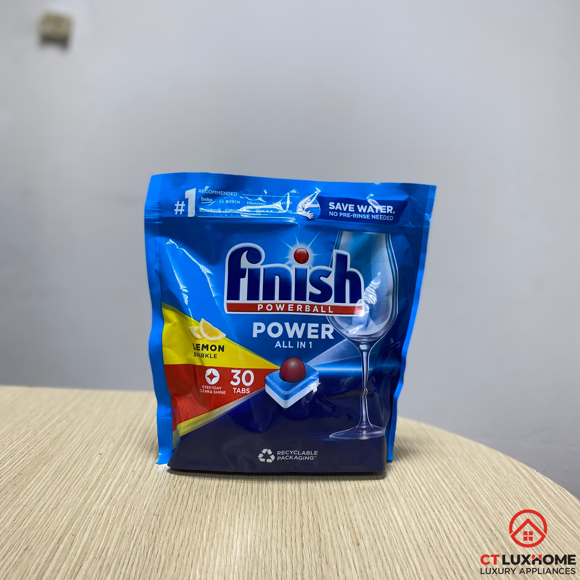 Viên rửa chén bát Finish All in one max 30 viên hương chanh