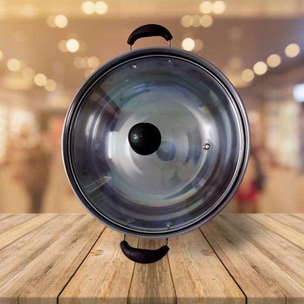 Nồi Lẩu inox 28cm NẮP KÍNH dùng cho mọi loại bếp