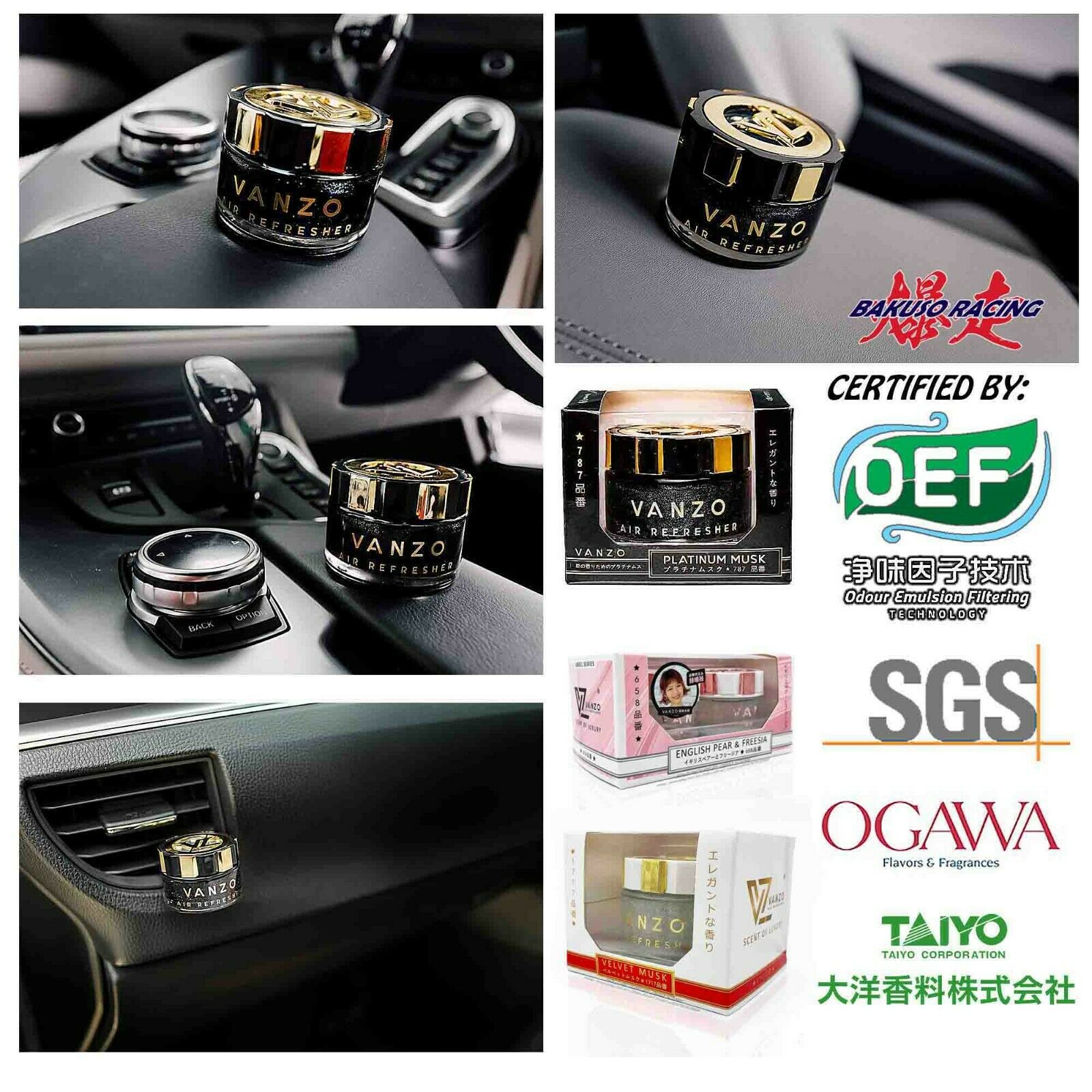 Nước hoa ô tô Vanzo Luxury English Pear & Freesia