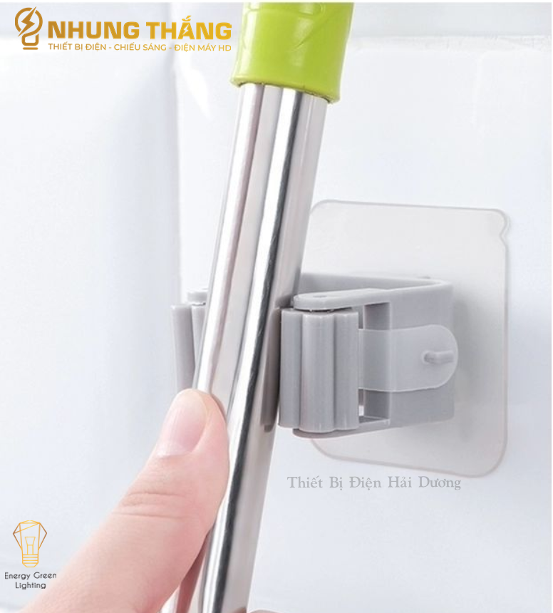 Móc Dán Tường Kẹp , Giữ Các Dụng Cụ Lau Dọn Trong Nhà - Móc Treo Chổi, Treo Ô, Đồ Dùng - Chịu Lực Tốt