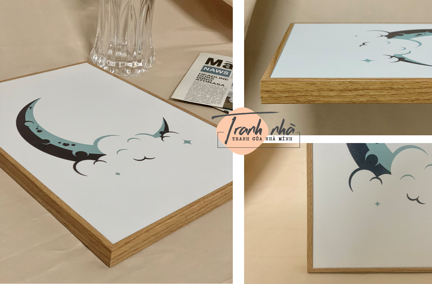 Bộ 3 tranh canvas Tối giản - Cô gái - ARTN089