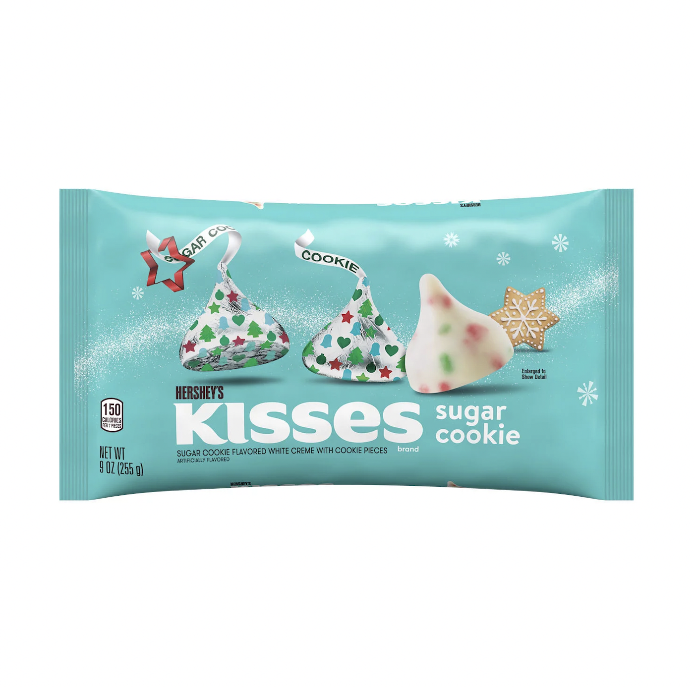 TÚI 255g SOCOLA KEM &amp; BÁNH COOKIES GIÒN Her-shey's Kisses - Sugar Cookie Flavor White Creme, Christmas - MẪU GIÁNG SINH