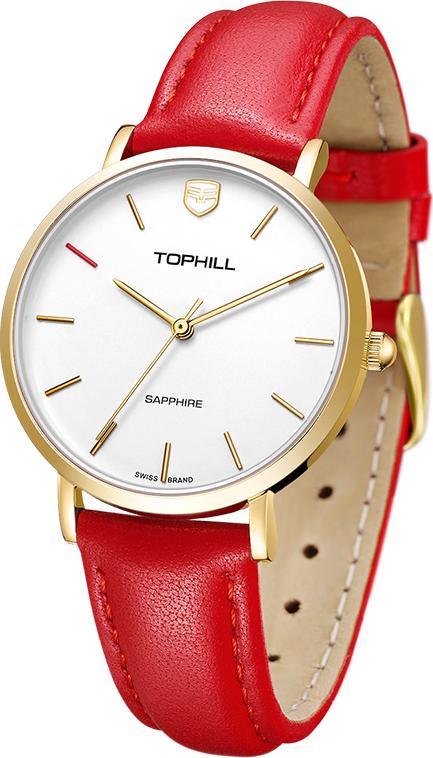 Đồng hồ nữ dây da chính hãng Thụy Sĩ TOPHILL TS007L.PR2252