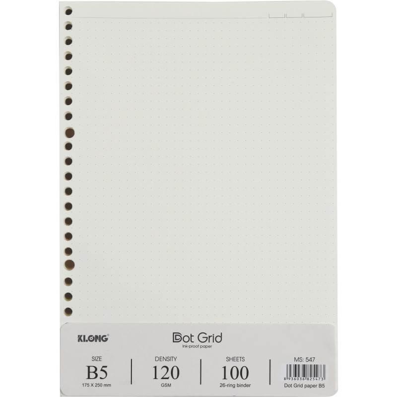 Ruột giấy refill sổ còng Dot Grid B5 - 100 tờ; MS: 547
