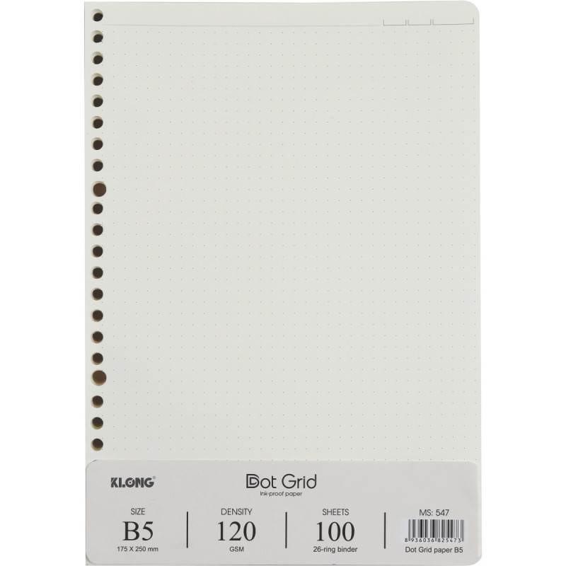 Ruột giấy refill sổ còng Dot Grid B5 - 100 tờ; MS: 547