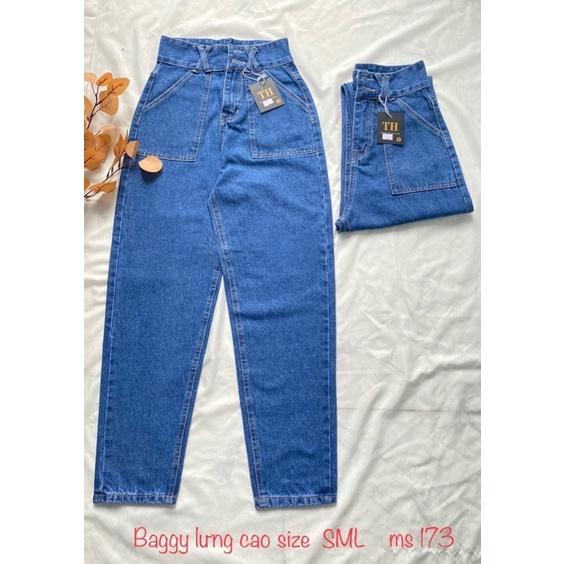 Quần baggy jean nữ túi đắp vuông Ms 173