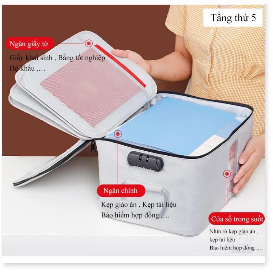 Túi đựng 5 tầng mã khoá Document Home Safe - Gia Dụng SG