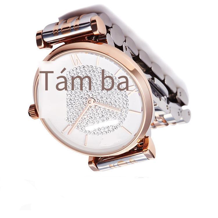 Kinh doanh wechat thuận lợi nhất phong cách thời trang nóng bỏng đồng hồ đầy sao kim cương thép đai chữ số La Mã đồng hồ nữ sinh viên đồng hồ thạch anh