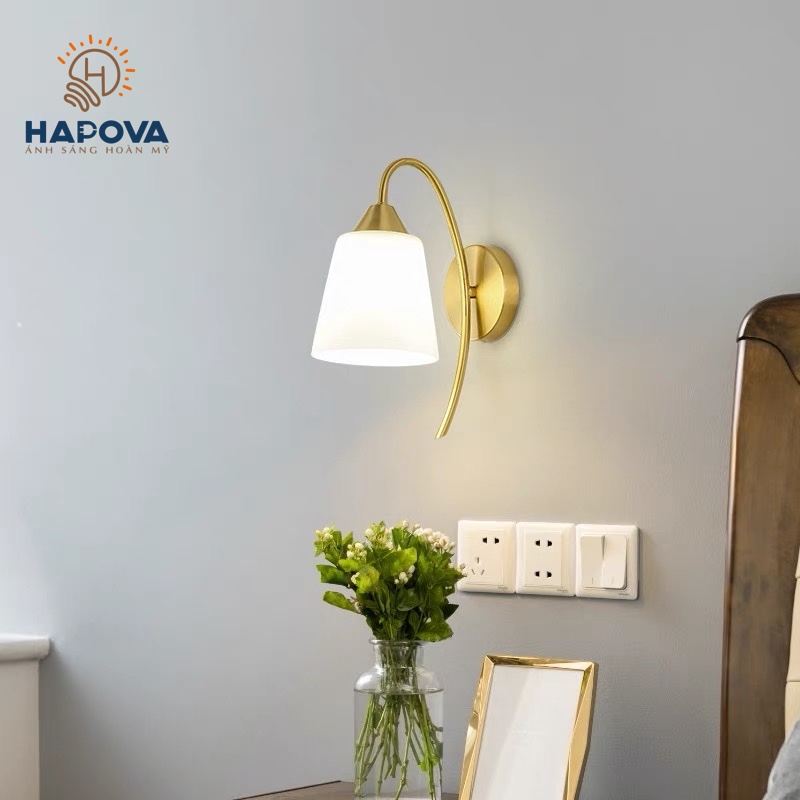 Đèn ngủ treo tường, đèn led gắn tường HAPOVA ETIPER 0840 + Tặng kèm bóng led AS Vàng