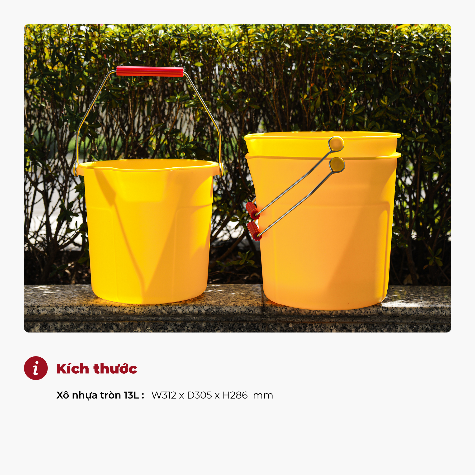 Xô nhựa tròn đa năng 13L TRUST - nhiều màu