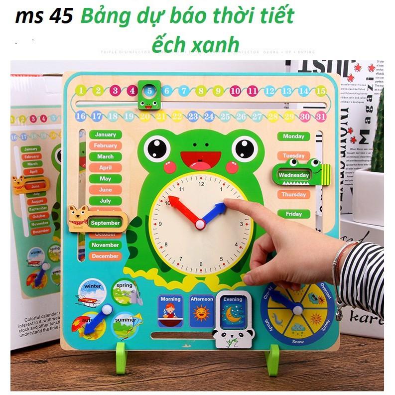 Bảng gỗ ếch xanh dự báo thời tiết- đồ chơi thông minh cho bé