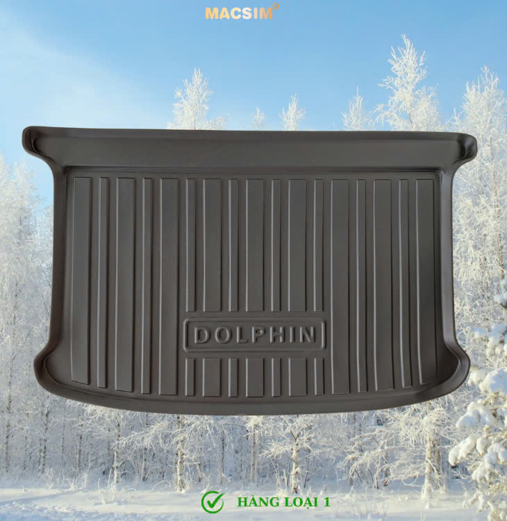 Thảm lót cốp xe ô tô BYD DOLPHIN 2024+ Nhãn hiệu Macsim chất liệu nhựa TPE cao cấp màu đen