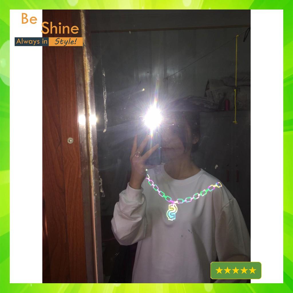 Áo Sweater Phản Quang 7 màu Hình Money Necklace Áo Nỉ Nam Nữ Dài tay Unisex in hiệu ứng Hologram