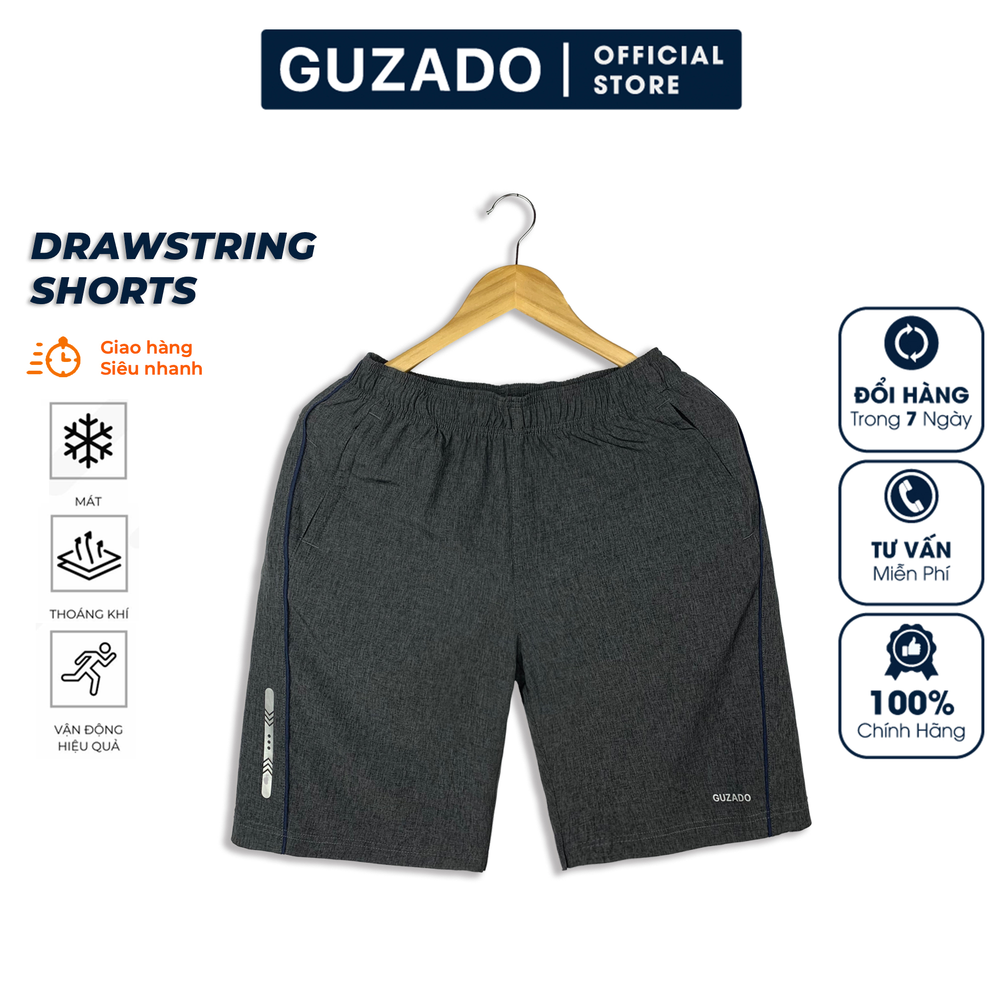 FREE SHIP Quần đùi nam GUZADO (GSR06), Quần short nam mới Không Nhăn không Nhàu, Phong Cách năng động, Form Regular Fit, sản phẩm chất lượng cao