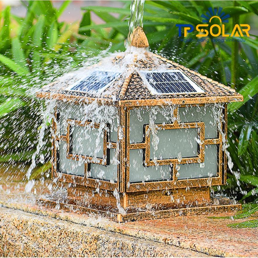 Đèn Trụ Cổng Vuông Có Mái Năng Lượng Mặt Trời TP Solar TP-Z05 30x30x38cm Chống Nước IP67