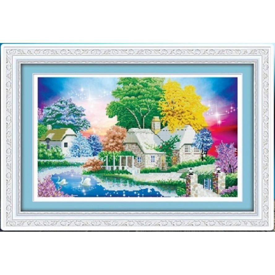Tranh đính đá Gia đình hạnh phúc - LV129