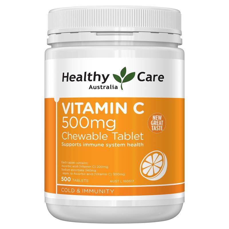 Viên Nhai Healthy Care Vitamin C 500mg Bổ sung vitamin và khoáng chất, Tăng Đề Kháng, Hỗ Trợ Sức Khỏe, Tim Mạch, Làm Sáng Da, Phòng Cảm Lạnh