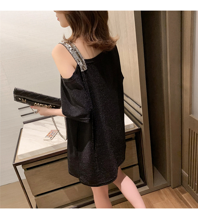 Áo Thun Giấu Quần Nhũ Kim Tuyến Trễ Vai Thời Trang Sành Điệu Siêu Xinh JD50