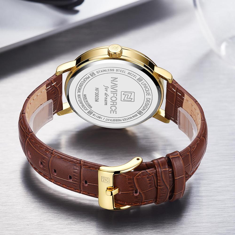 Đồng hồ đeo tay Quartz dây da NAVIFORCE NF3002