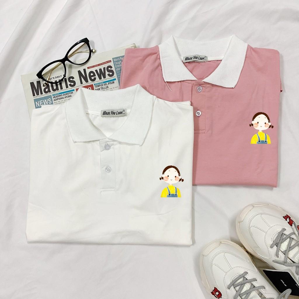 Polo Áo Thun Có Cổ Tay Lỡ Form Rộng Unisex BÉ MẶC YẾM Ulzzang Couple