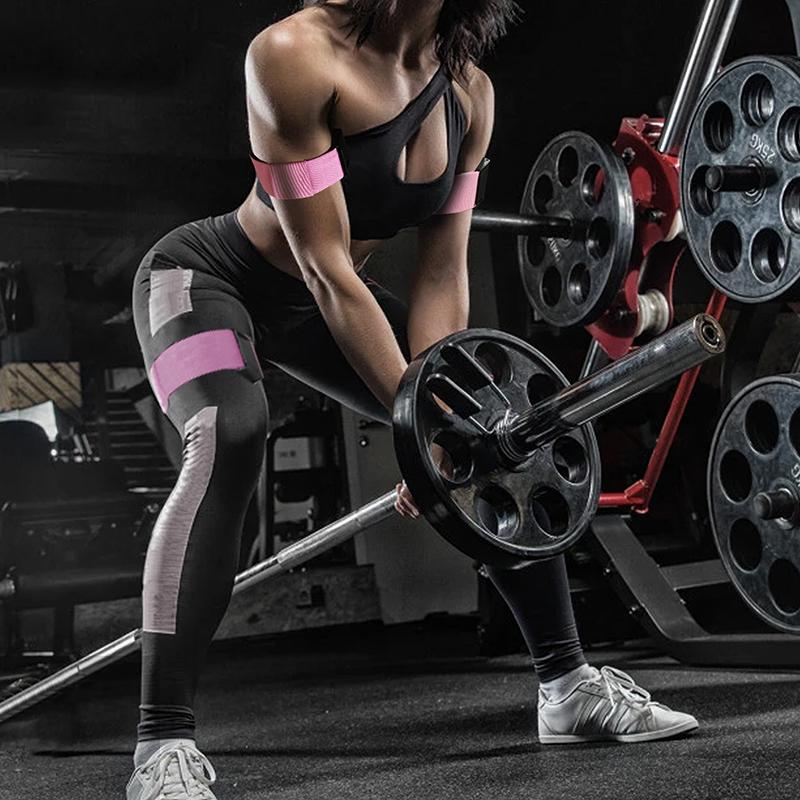 BFR Booty Bands Hạn chế lưu lượng máu Băng Kháng Squat Squat Glutes Hip Building Kaatsu Dây đeo thể dục Thiết bị tập thể dục Color: BLACK BFR SET