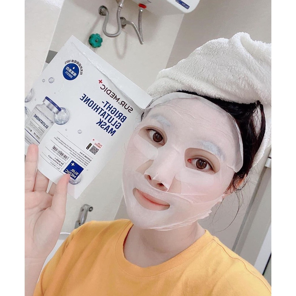 Combo 10 Mặt Nạ Dưỡng Trắng Da SURMEDIC Bright Glutathione Mask 30g x 10