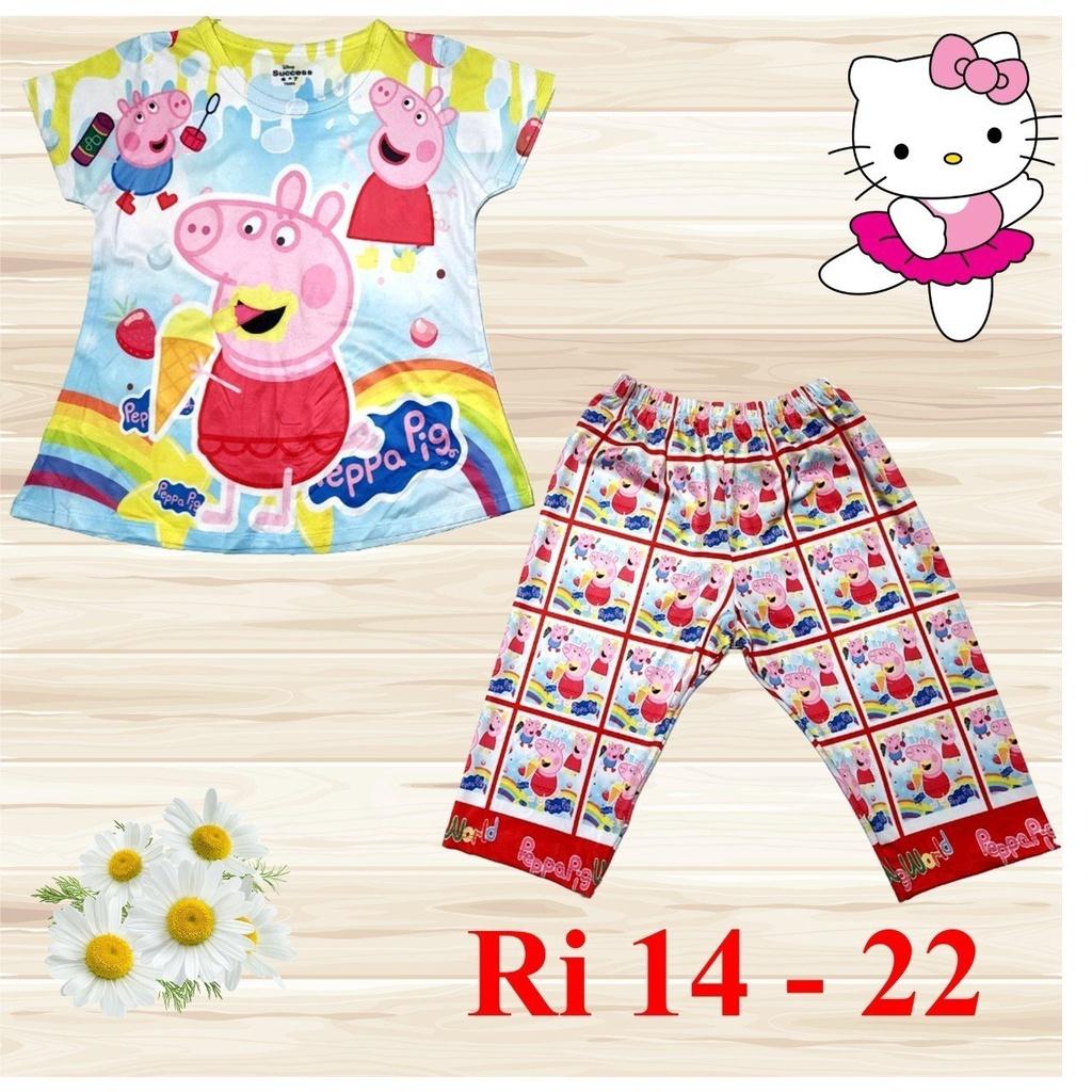 Đồ bộ cho bé gái hình Heo Peppa bigsize 16-40KG chất thun lạnh Thái cực mềm mát