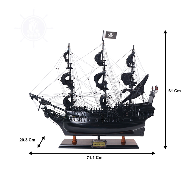 Mô Hình Thuyền Cướp Biển Bằng Gỗ Black Pearl Pirate Dùng Để Trưng Bày Trang Trí Dài 71 Cm