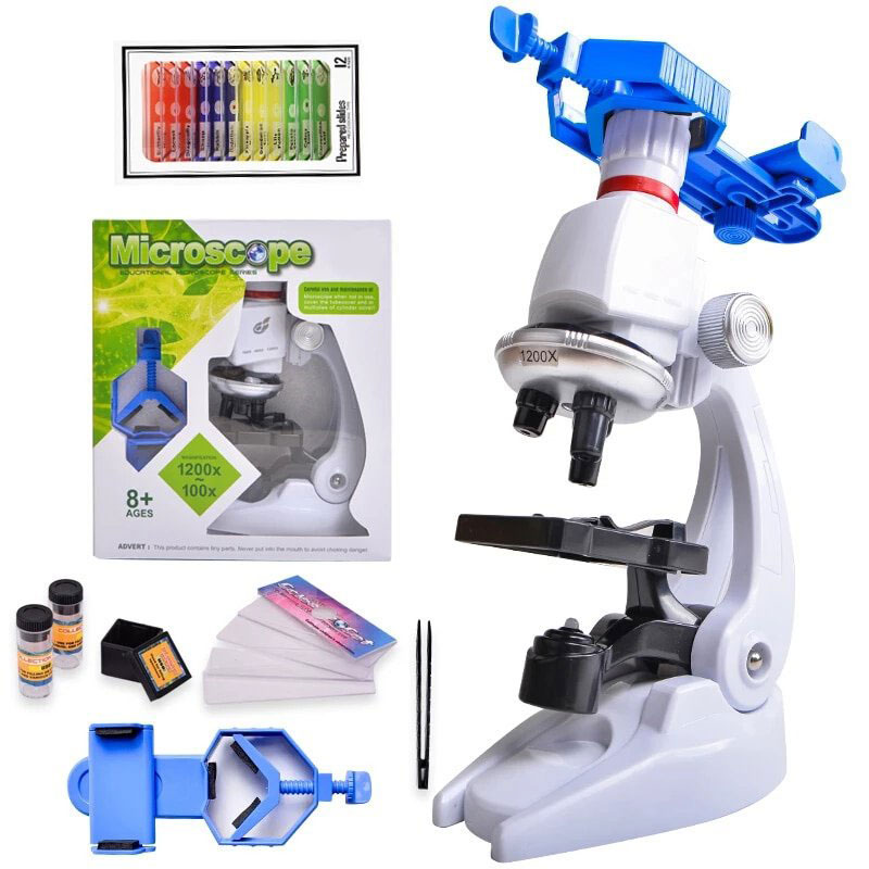 BỘ KIT KÍNH HIỂN VI KHOA HỌC VUI ĐỒ CHƠI THÔNG MINH CHO BÉ 100X – 1200X KÈM GIÁ ĐỠ ĐIỆN THOẠI EDUCATIONAL MICROSCOPE SET