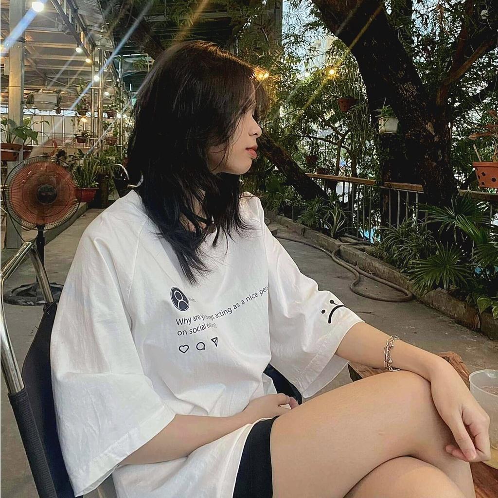 Áo phông Sadboiz tay lỡ Unisex form rộng nam nữ vải cotton co dãn, Áo thun sad boiz sadtagram thêu logo mặt mếu