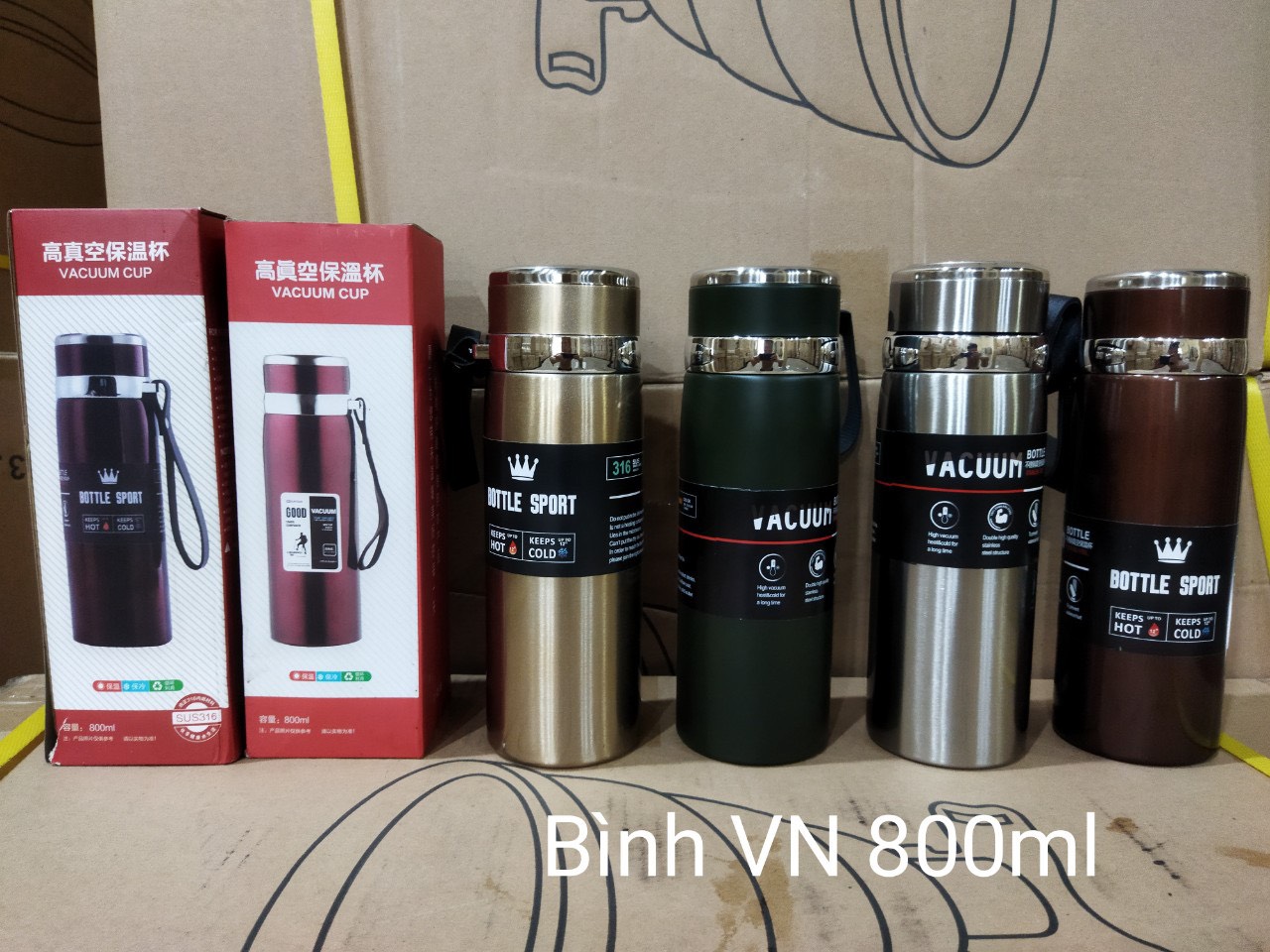 BÌNH GIỮ NHIỆT DUNG TÍCH 800ML MÃ VN