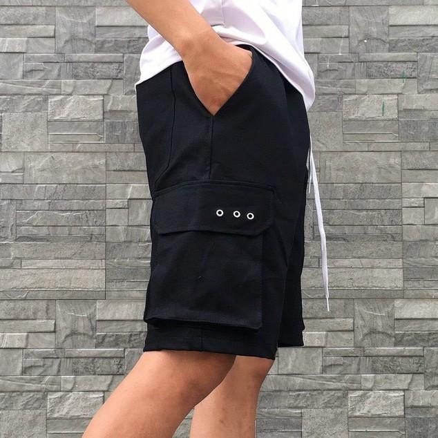 Quần short nam nữ unisex túi hộp chất vải kaki co giãn cực ngầu