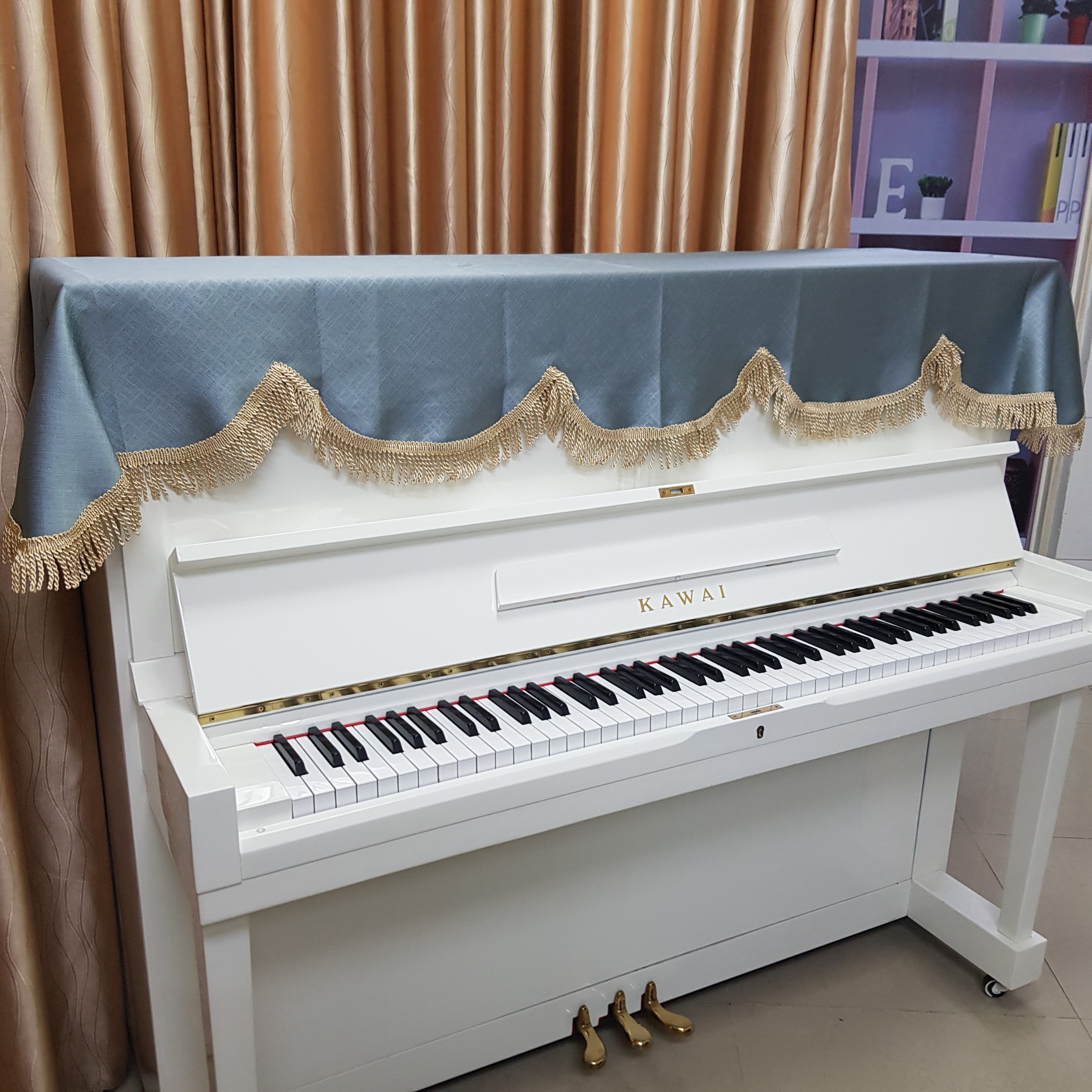 Khăn Phủ đàn Piano màu xanh mẫu mới nhất trong năm
