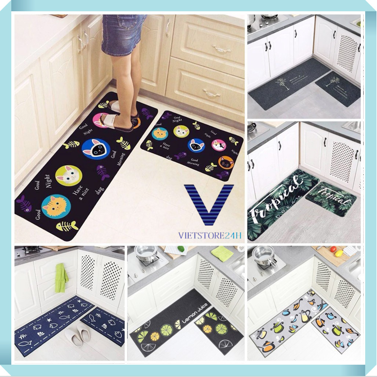 BỘ 2 THẢM NHÀ BẾP - NHIỀU HÌNH CỰC XINH